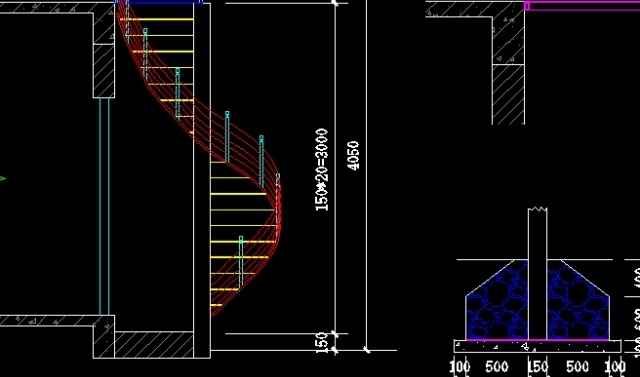 File thiết kế Mẫu cầu thang xoắn bản cad chi tiết